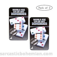 AOQING Dominos Set Double 6 Color Dot Dominoes,Set of 28 Dominos Game Pack of 2 B01JLH9INC